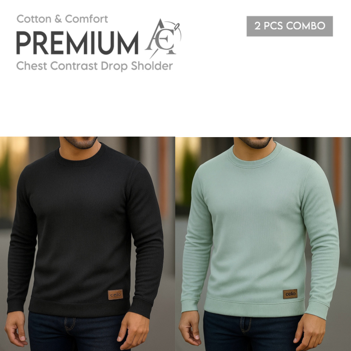 Rib Full Sleeve Black-Light Lemon